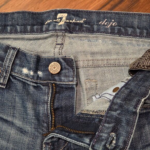 7 For All Mankind Dojo Jean Wide Leg Women's Size 26 Distressed Grunge 7FAM - Picture 3 of 11